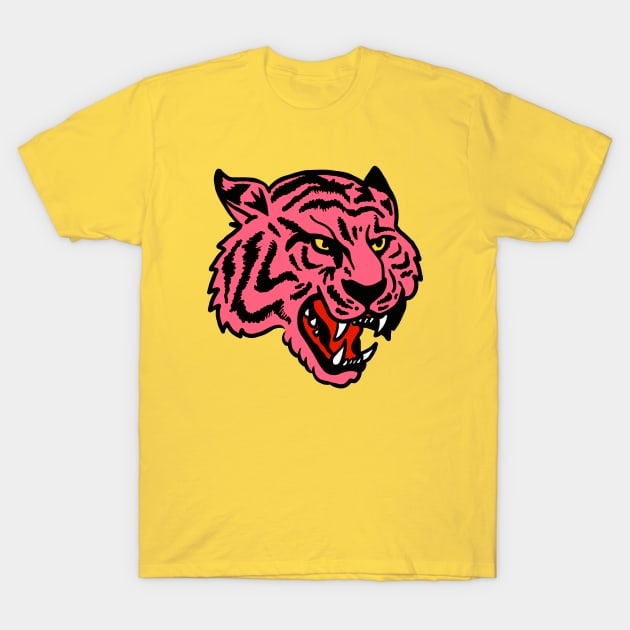 Pink Tiger Grin T-Shirt by machmigo